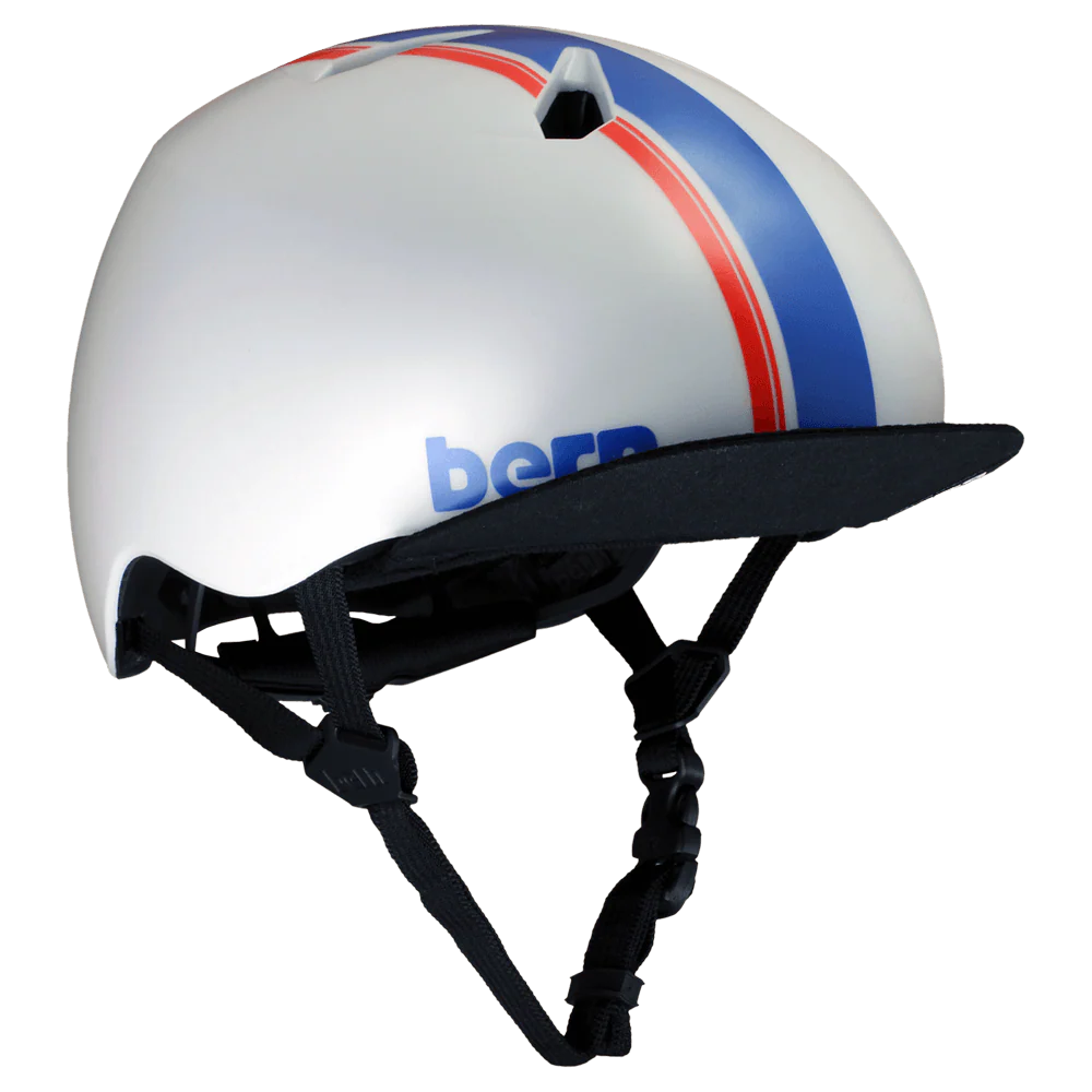 Bern Nino DVRT Youth Helmet - Satin White Racing Stripe - Image 4